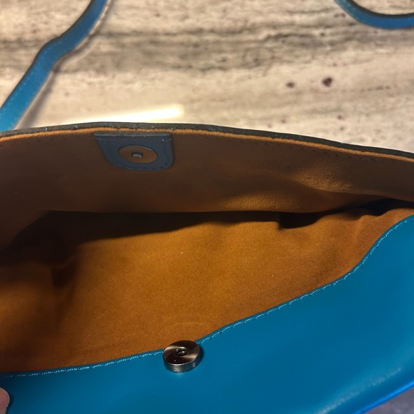 Patricia Nash Leather Convertible Crossbody/Belt Bag Blue - Picture 7 of 9